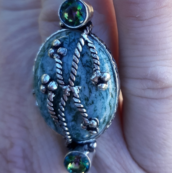 New Tree Agate & Mystic Topaz 925 Silver Ring. - Picture 8 of 8